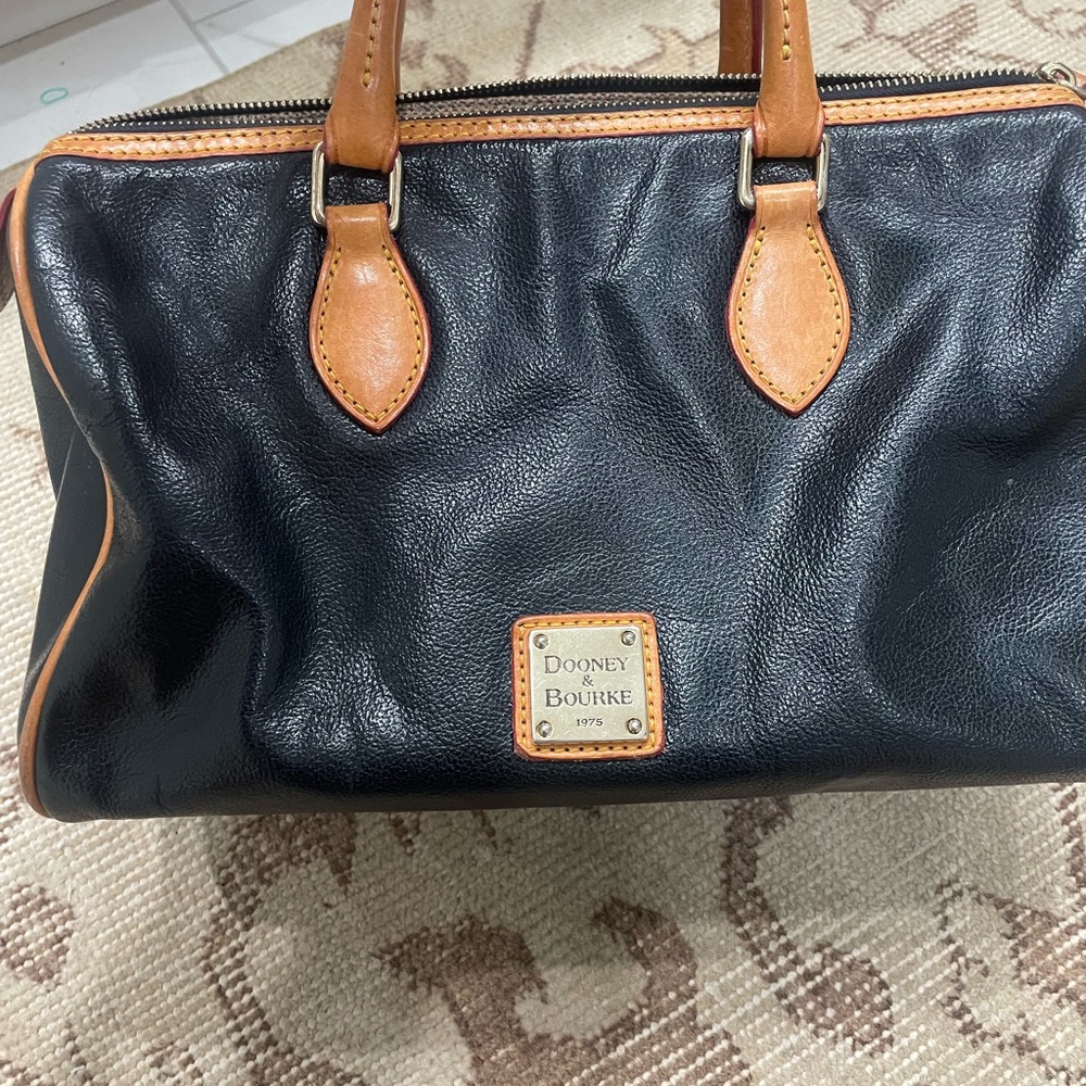 Dooney & Bourke Black and Tan Duffel Bag